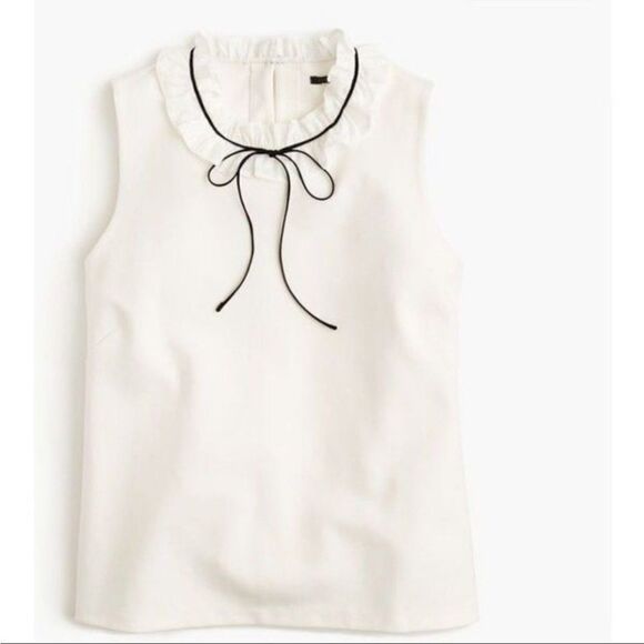 J. Crew ruffle neck top in Ponte office Sleeveless. Size XS. - Picture 2 of 15